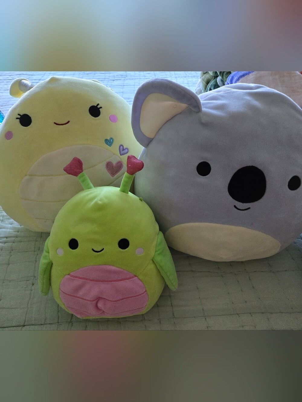 Squishmallows Green, Pink & Lavender Plush Trio